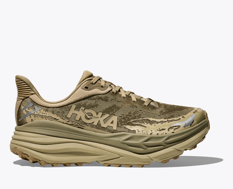 HOKA Men's Stinson 7 Shoes in Oyster Mushroom/Wild Mushroom, Size 7.5
