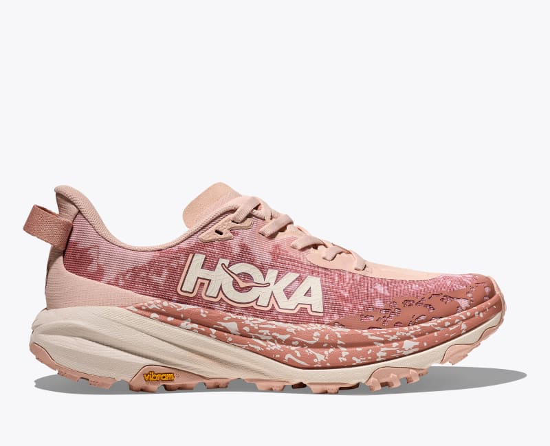HOKA Women's Speedgoat 6 Shoes in Rose Latte/Blush, Size 5.5