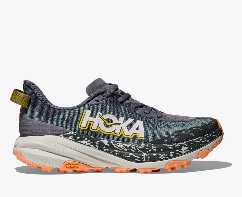 HOKA Women's Speedgoat 6 Shoes in Grey Skies/Cosmic Grey, Size 5.5
