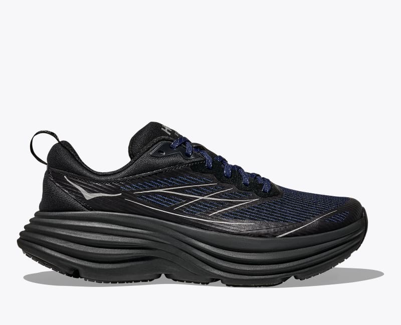 HOKA Stealth/Tech Bondi 8 Caged Shoes in Midnight Blue/Black, Size M 4.5/W 5.5