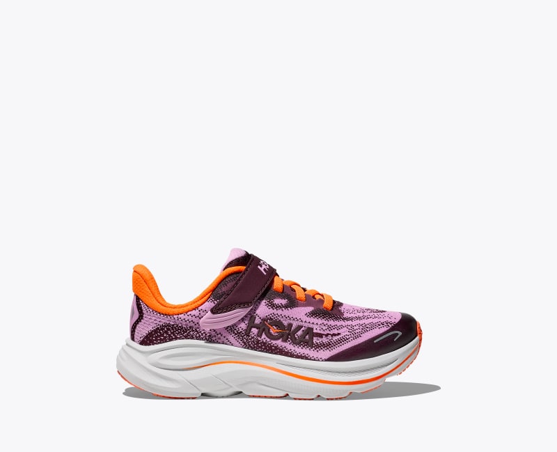HOKA Clifton 10 Shoes in Flower Nectar/Cosmic Grey, Size 1.5K