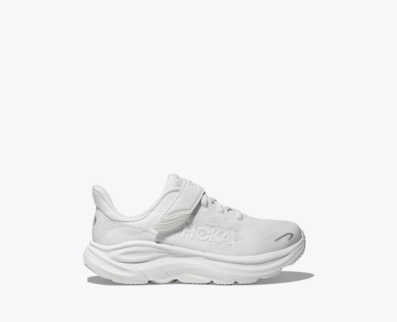 HOKA Clifton 10 Shoes in White/White, Size 1.5K
