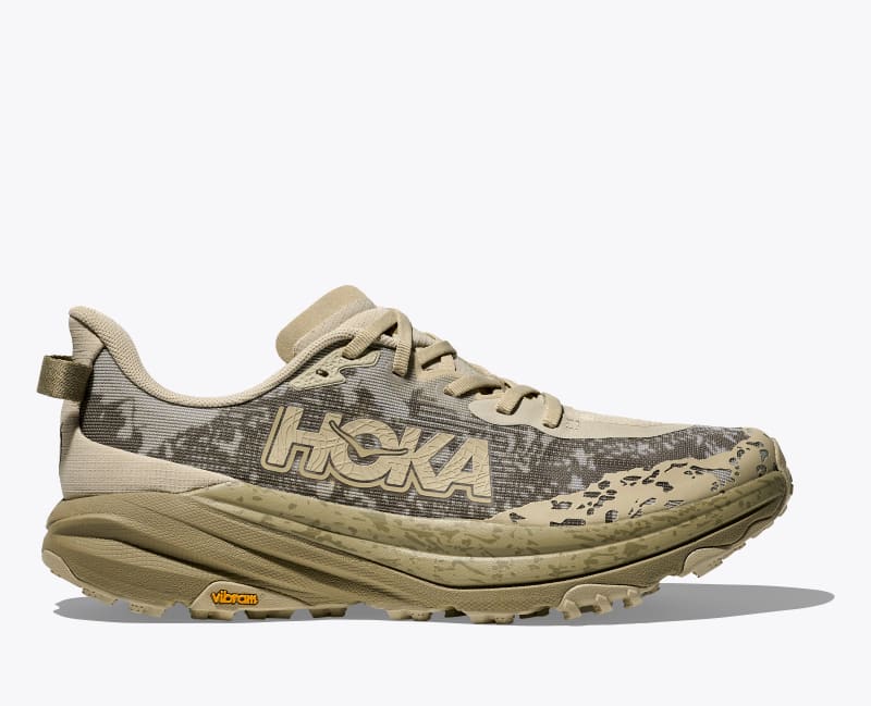 HOKA Men's Speedgoat 6 Shoes in Oyster Mushroom/Wild Mushroom, Size 7.5