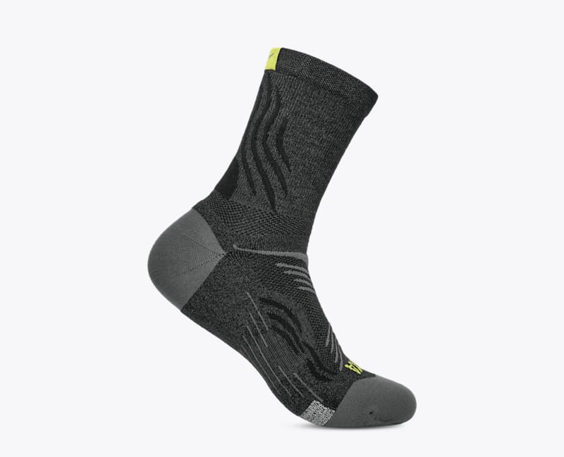 HOKA Bondi Quarter Run Sock in Black, Size Large