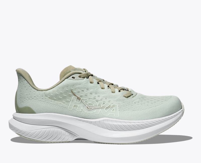 HOKA Women's Mach 6 Shoes in Oyster Mushroom/Truffle Salt, Size 5.5