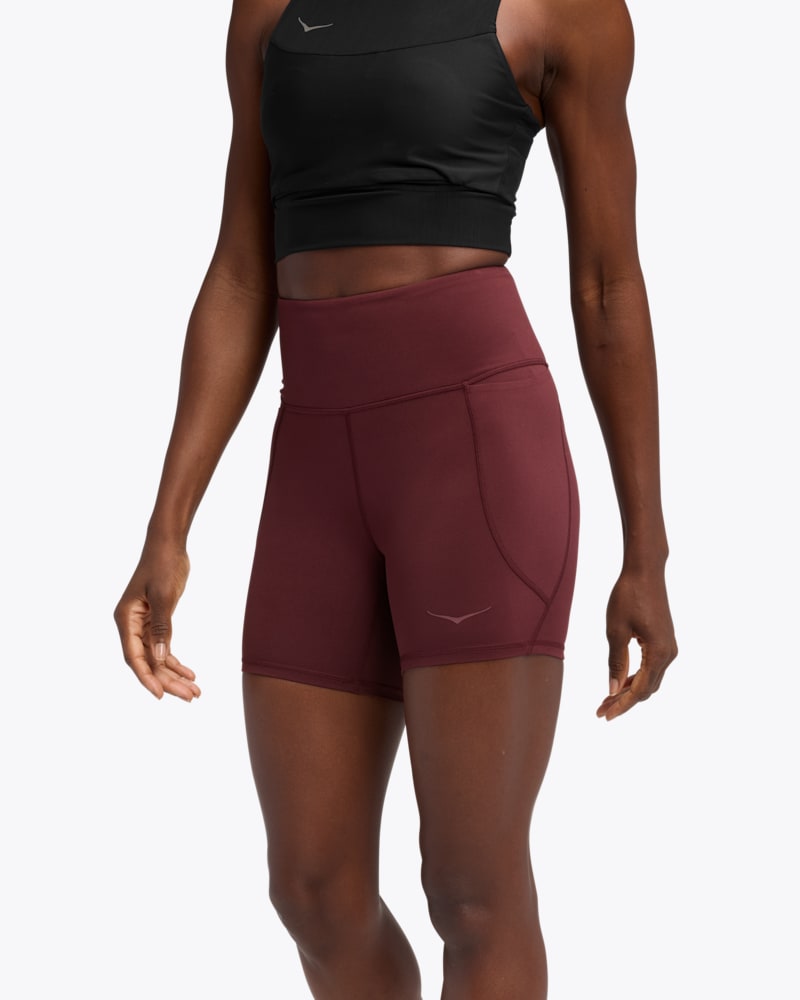 HOKA Women's Elaro 5" Bike Short in Black Cherry, Size Large