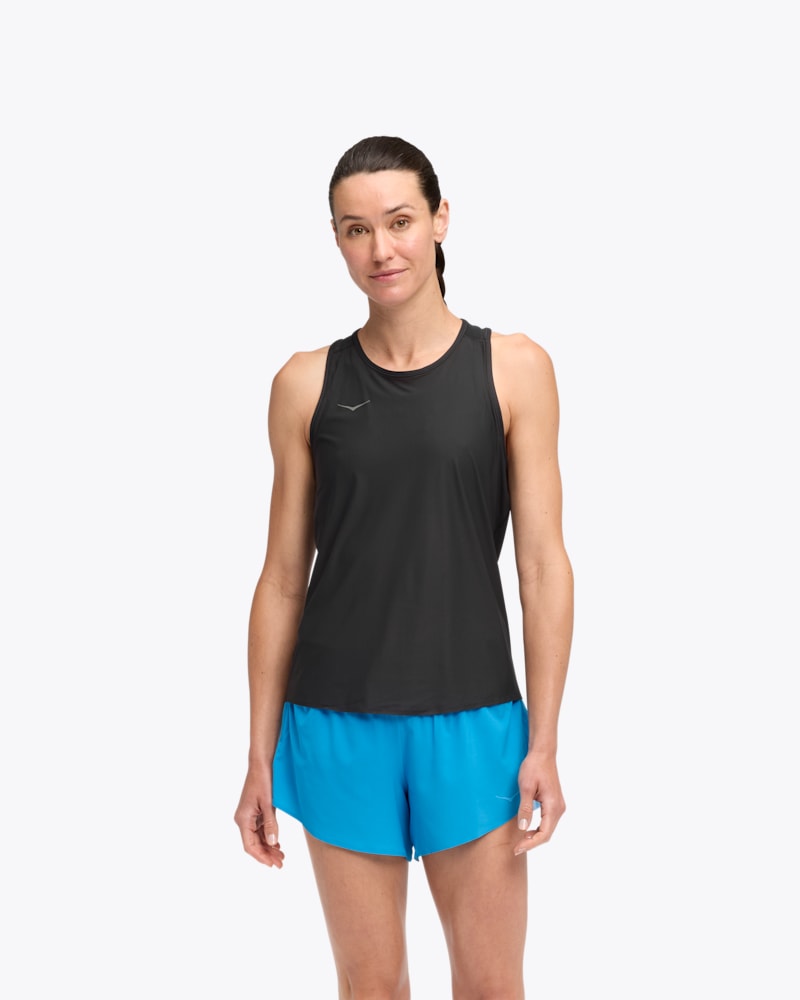 HOKA Women's Airolite Tank 2.0 Top in Black, Size Large
