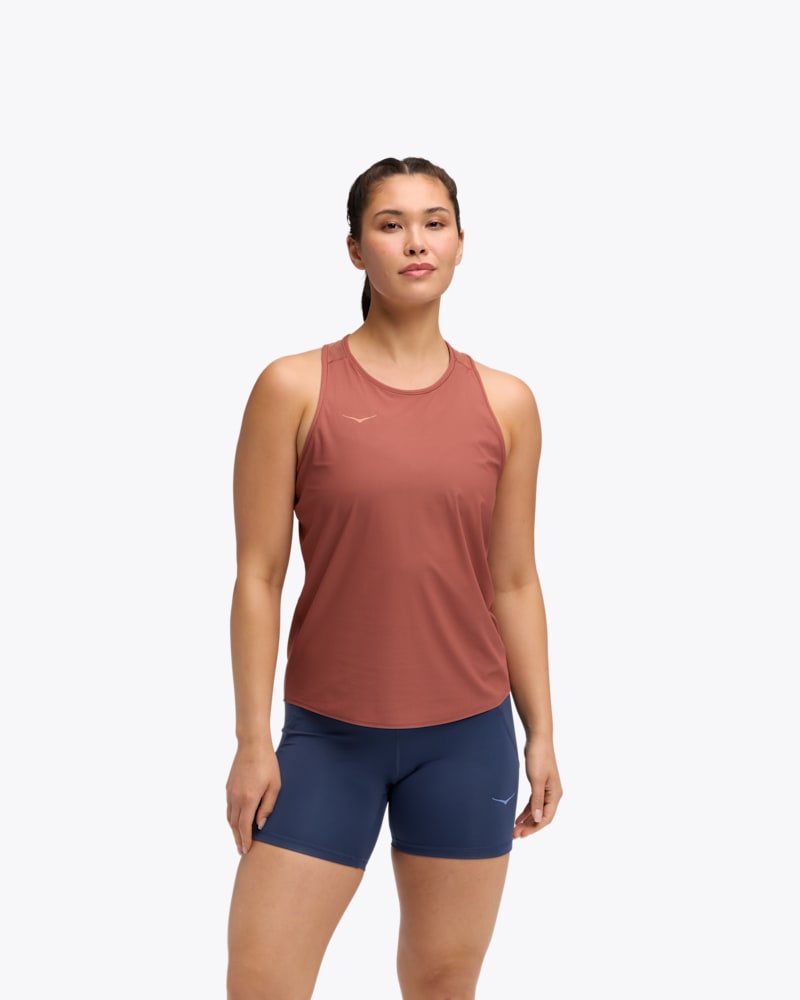 HOKA Women's Airolite Tank 2.0 Top in Rouge, Size Large