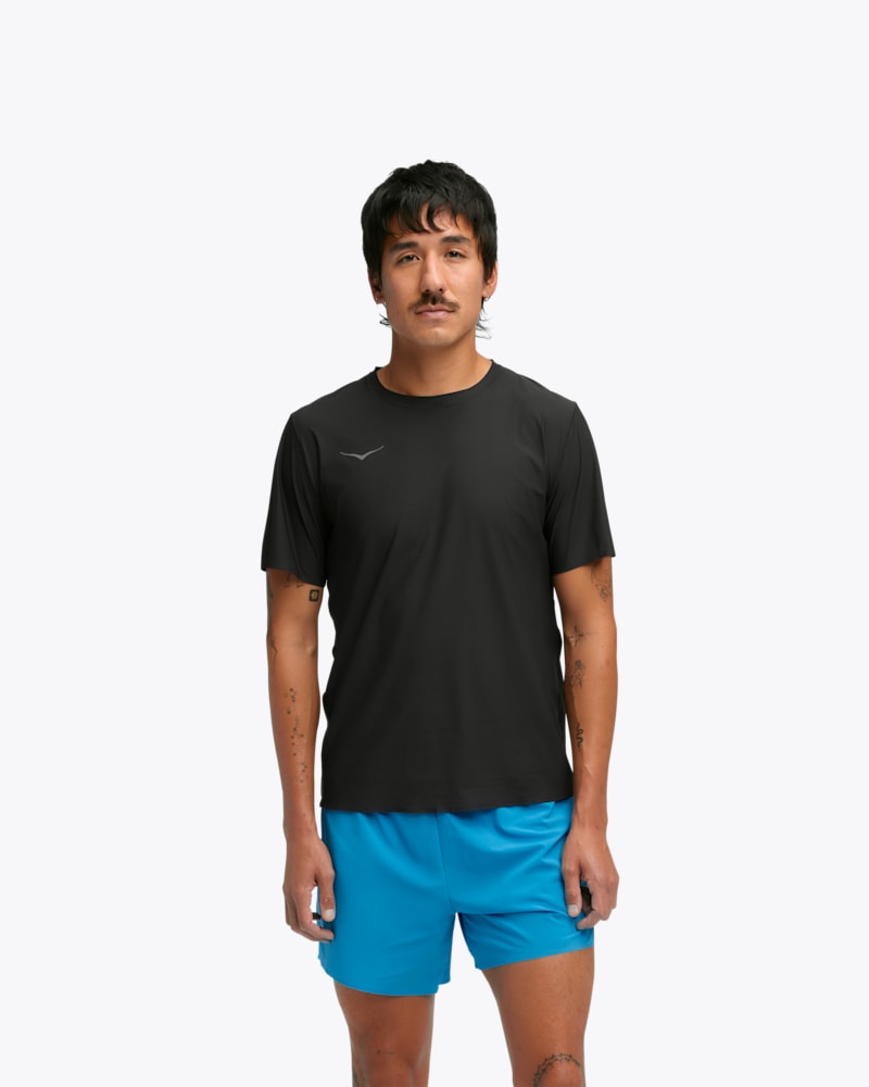 HOKA Men's Airolite Short Sleeve 2.0 Shirt in Black, Size Large