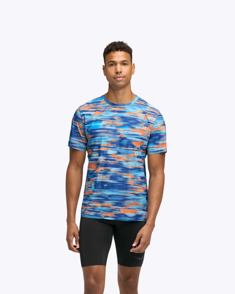 HOKA Men's Airolite Short Sleeve 2.0 Shirt in Blue Blurr, Size Large