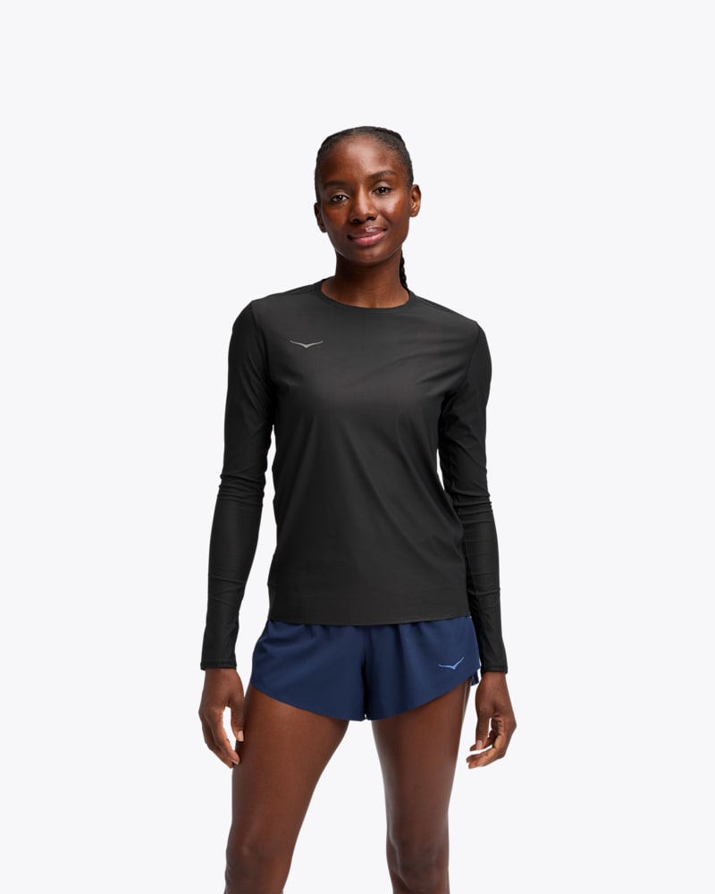 HOKA Women's Airolite Long Sleeve 2.0 Shoes in Black, Size Large