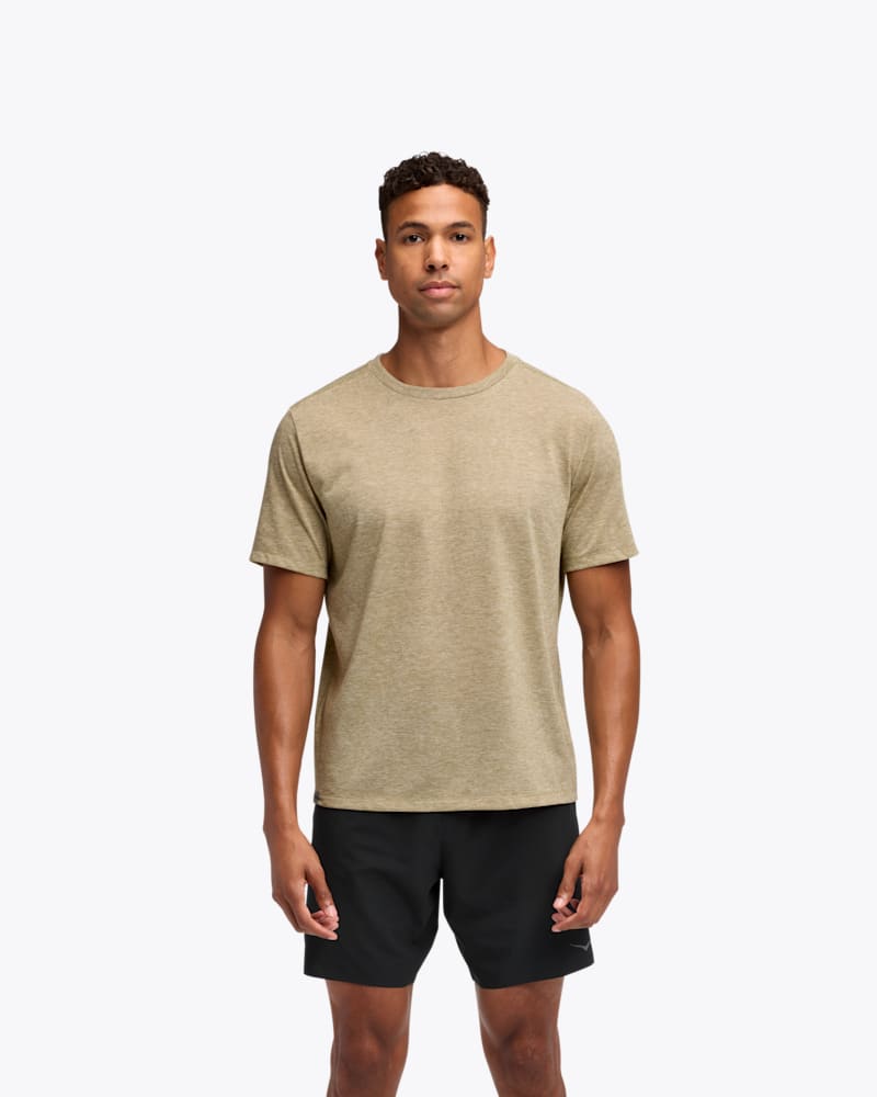 HOKA Men's GlideTech Short Sleeve Shirt in Grassland, Size Large