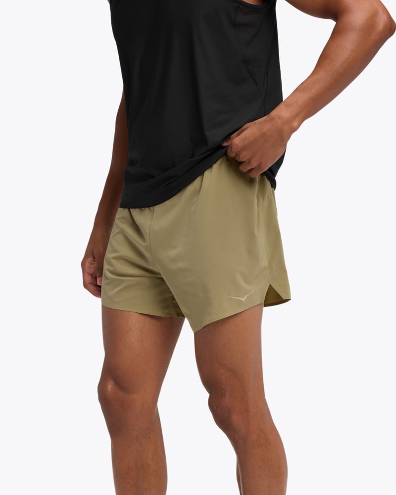HOKA Men's Glide 5" Short w/ Brief Shoes in Wild Mushroom, Size Large