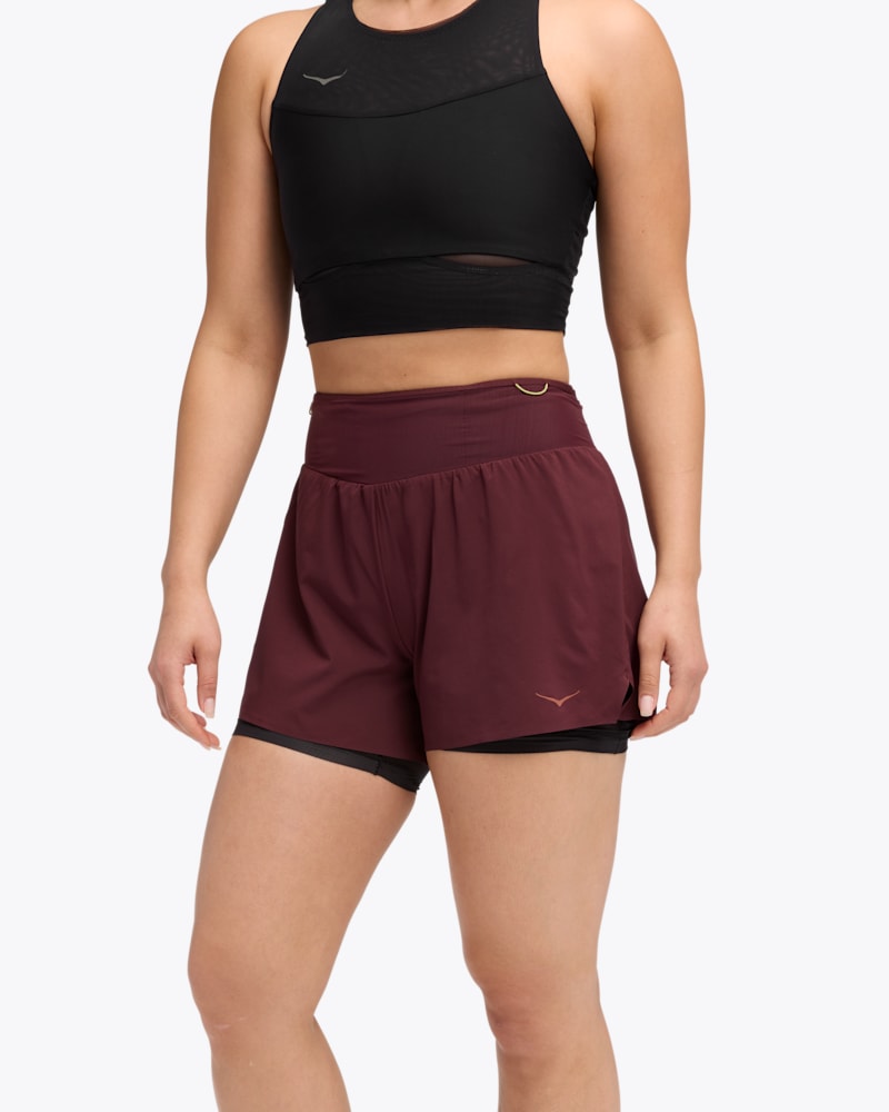 HOKA Women's SkyGlide Short Shoes in Black Cherry, Size Large