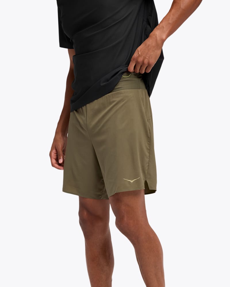 HOKA Men's SkyGlide Short in Antique Olive, Size Large