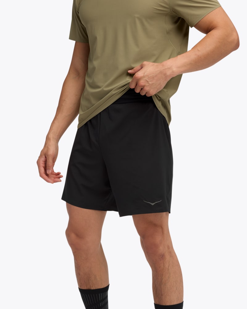 HOKA Men's SkyGlide Short in Black, Size Large