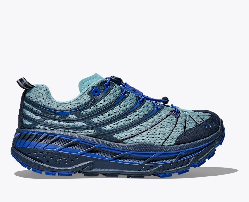 HOKA Stinson Evo OG Shoes in Varsity Navy/Sea Water, Size M 4.5/W 5.5