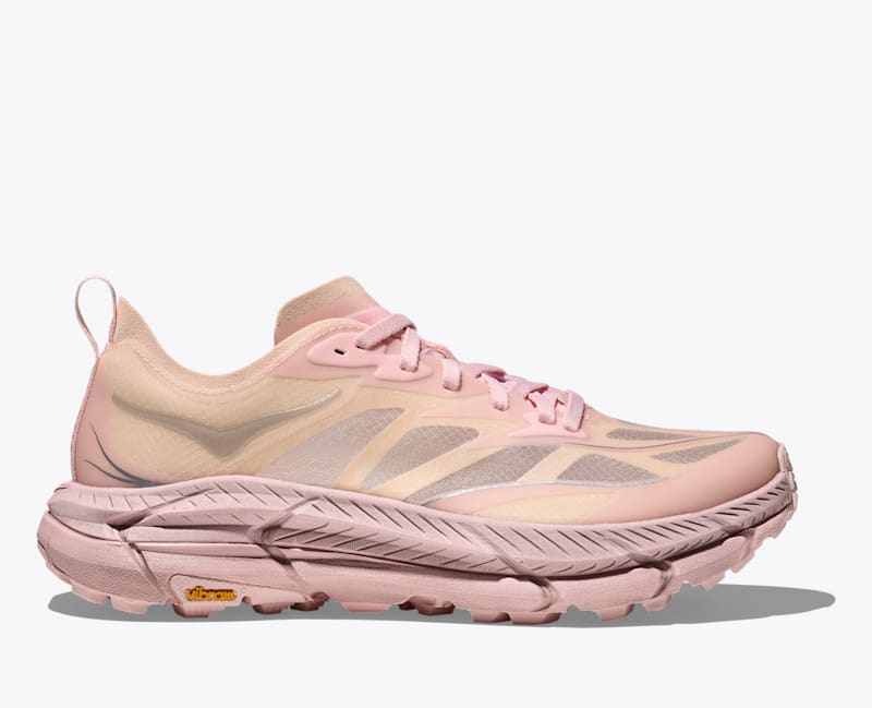 HOKA Mafate Speed 4 Lite Shoes in Rose Tea/Rose Latte, Size M 4.5/W 5.5