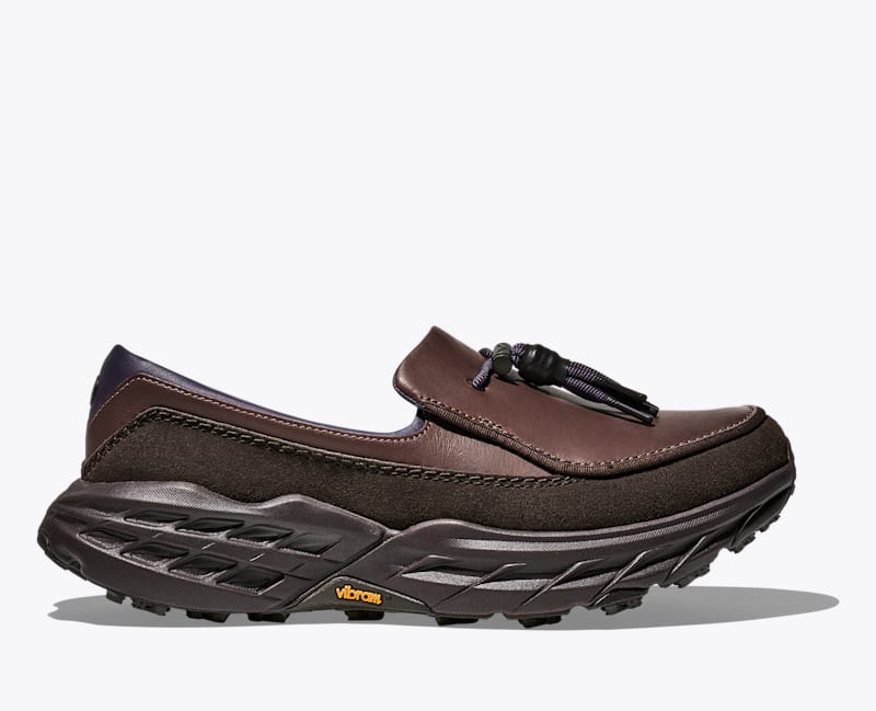 HOKA Speed Loafer Shoes in Walnut/Cast Iron, Size M 5.5/W 6.5