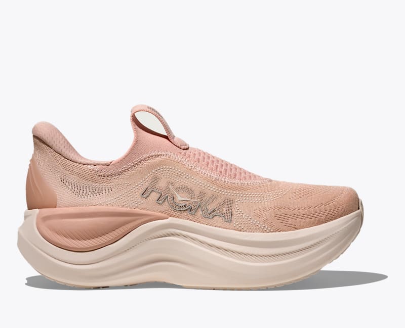 HOKA Women's Skyward Laceless Shoes in Rose Latte/Rose Cream, Size 5.5