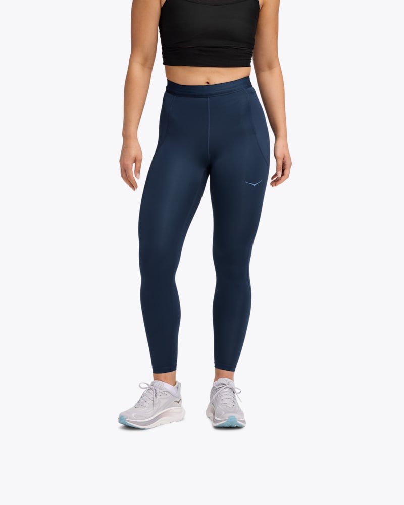 HOKA Women's Novafly Run Tights 25" in Midnight Blue, Size Large