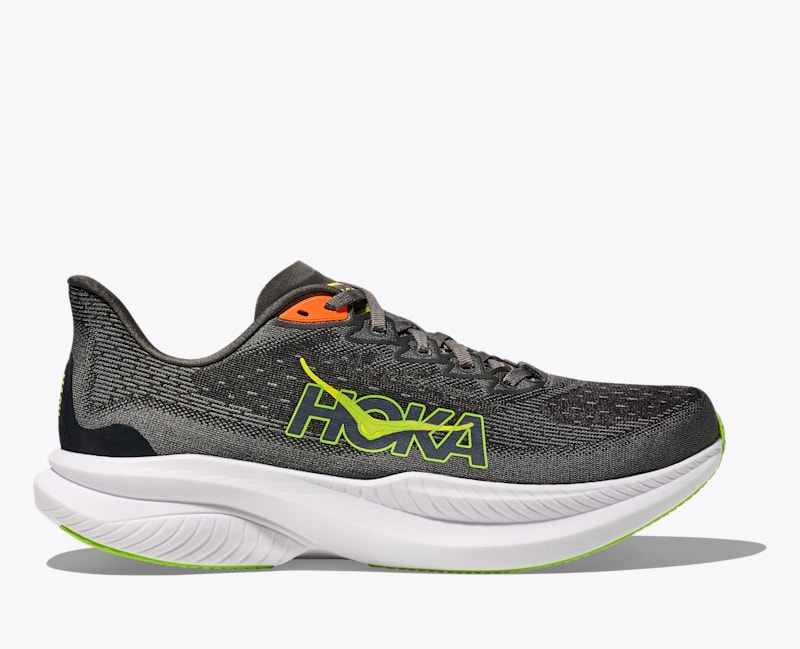 HOKA Men's Mach 6 Shoes in Gravel/Asphalt Grey, Size 7.5
