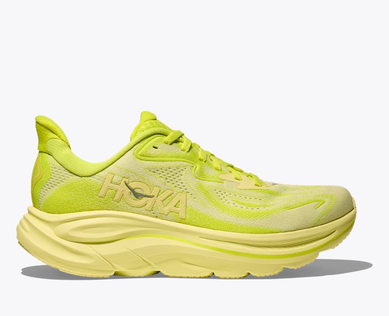 HOKA Women's Clifton 10 Shoes in Neon Hoka Citrus/Sunlight, Size 4.5