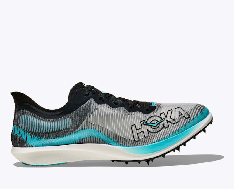 HOKA Cielo FlyX Elite Shoes in Black/Cielo Blue, Size M 5.5/W 7