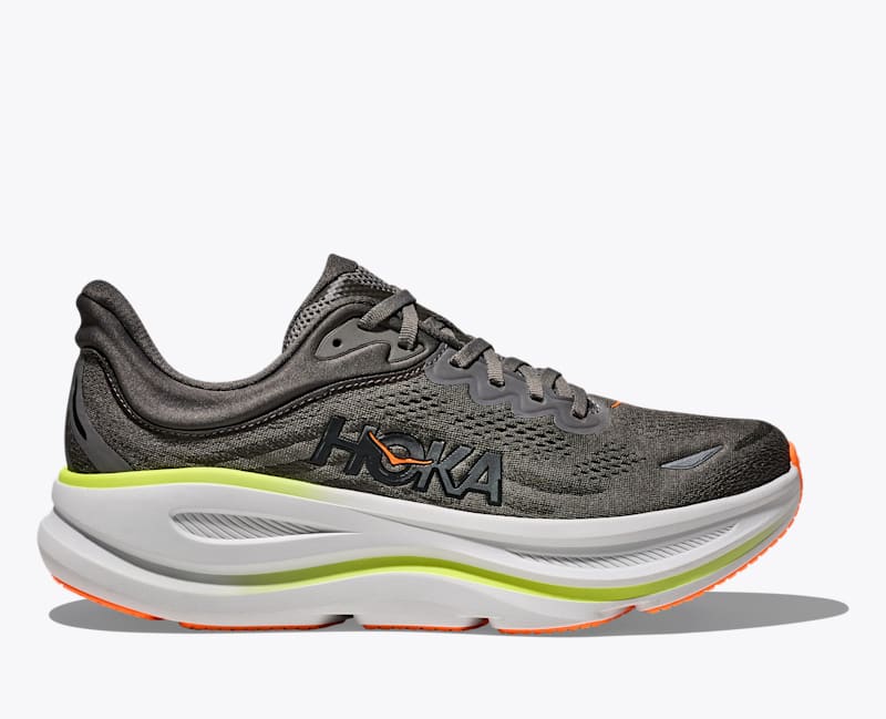 HOKA Men's Bondi 9 Shoes in Asphalt Grey/Gravel, Size 7.5