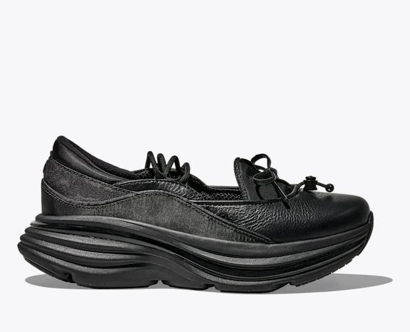 HOKA Bondi Mary Jane Shoes in Black/Black, Size M 5.5/W 6.5