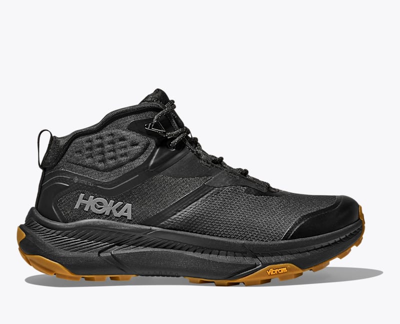 HOKA Men's Transport Hike GTX Shoes in Black/Black, Size 7.5