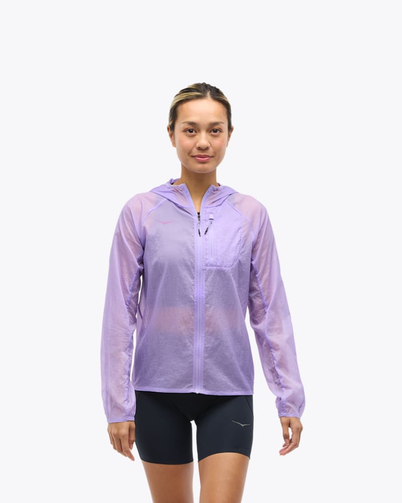 HOKA Women's Skyflow Jacket in Aster Flower, Size Large