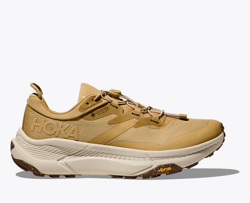 HOKA Men's Transport GTX Shoes in Wheat/Oat Milk, Size 7.5