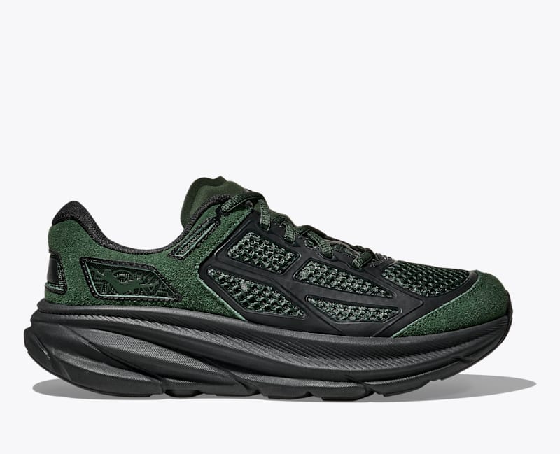 HOKA Clifton One9 S Shoes in Forest Green/Black, Size M 4.5/W 5.5