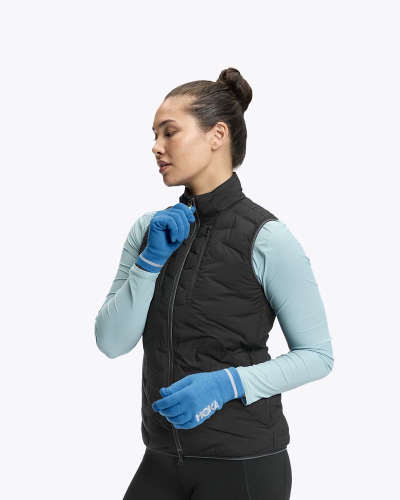 HOKA Knit Gloves in Hoka Blue, Size S/M