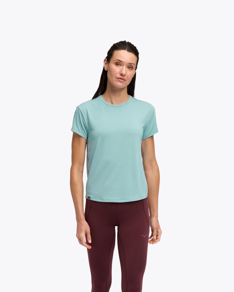 Women's HOKA Essential Tee Shirt in Sea Water, Size Medium