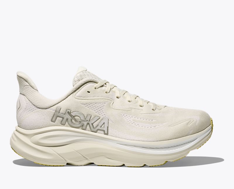 HOKA Men's Clifton 10 Shoes in Truffle Salt/White, Size 7.5