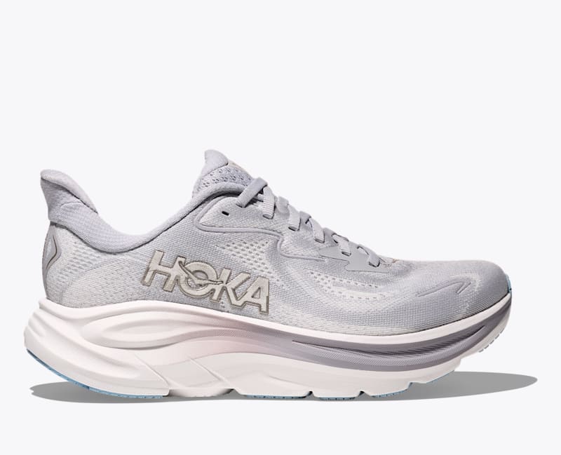 HOKA Women's Clifton 10 Shoes in Ash Grey/Foggy Grey, Size 4.5