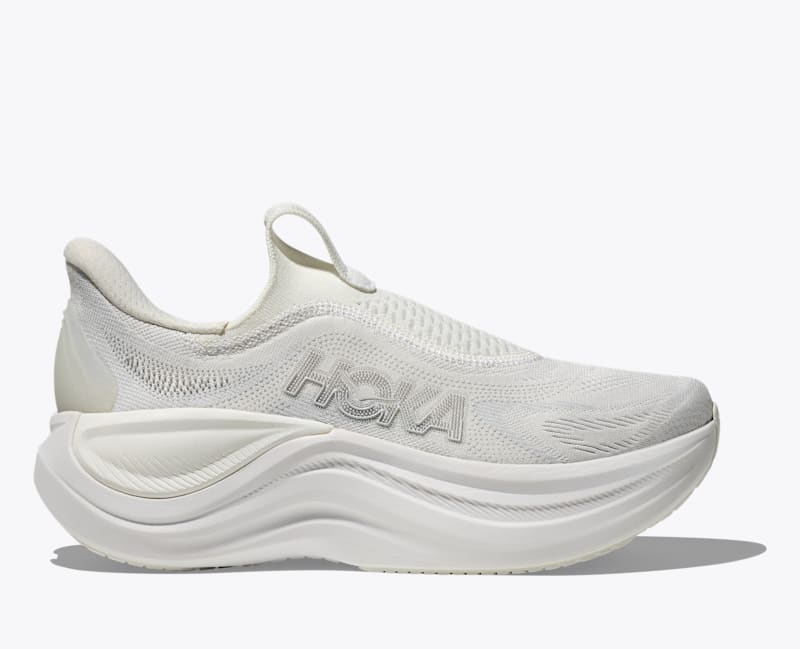 HOKA Women's Skyward Laceless Shoes in White/White, Size 5.5