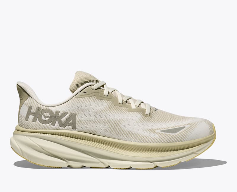 HOKA Men's Clifton 9 GTX Shoes in Oyster Mushroom/Truffle Salt, Size 7.5