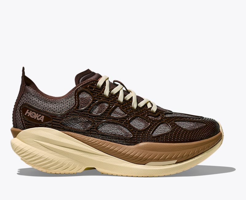 HOKA Mach X Caged Shoes in Walnut/Maple, Size M 5/W 6