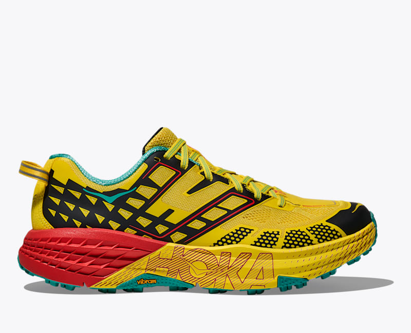 HOKA Speedgoat 2 Shoes in Sour Lemon/Black, Size M 4/W 5