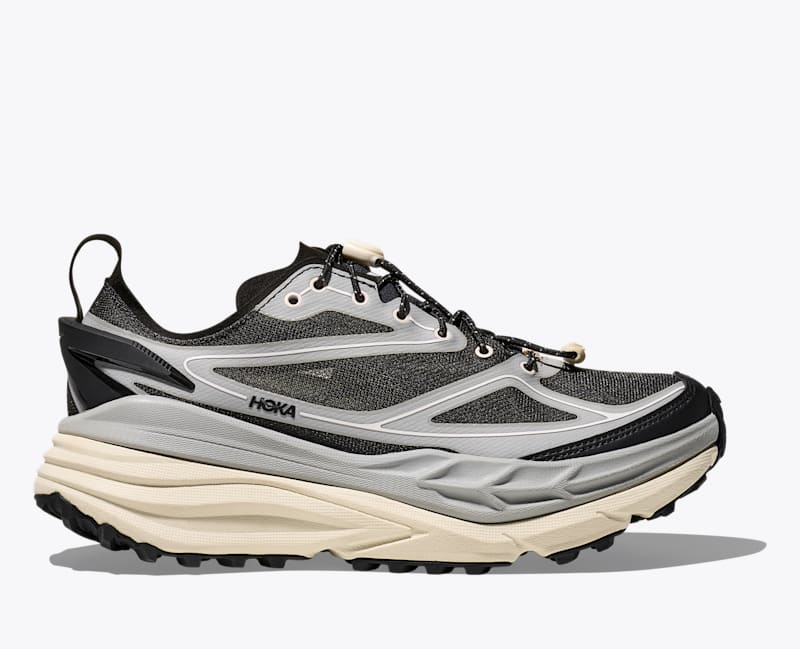 HOKA Stinson One7 Shoes in Stellar Grey/Eggshell, Size M 10/W 11