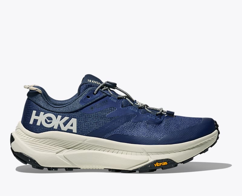 HOKA Men's Transport GTX Shoes in Midnight Blue/Truffle Salt, Size 11