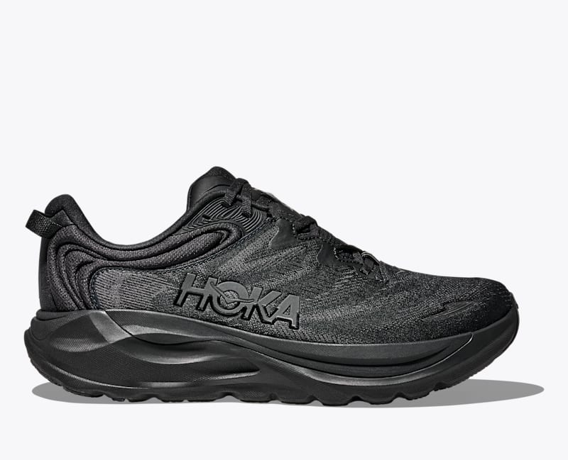 HOKA Men's Gaviota 6 Shoes in Black/Black, Size 7.5 XW