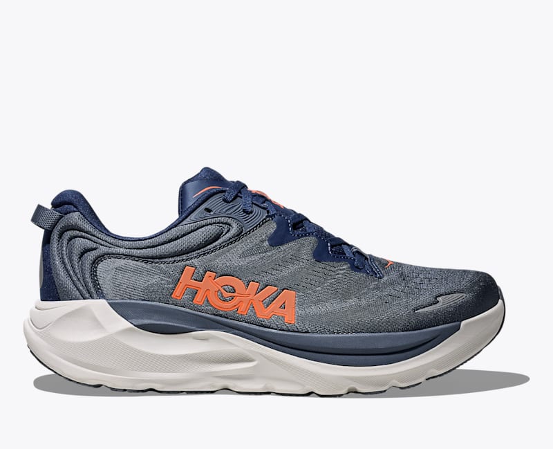 HOKA Men's Gaviota 6 Shoes in Midnight Blue/Faded Navy, Size 10.5 XW
