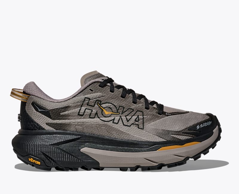 HOKA Men's Mafate 5 Shoes in Cement/Black, Size 8