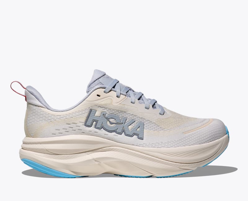 HOKA Women's Skyflow Shoes in Alabaster/Mineral Blue, Size 5 W