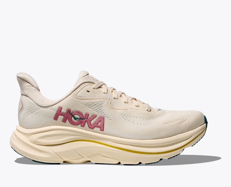 HOKA Women's Clifton 10 Shoes in Birch/Alabaster, Size 9
