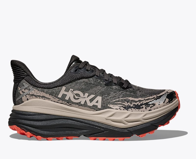 HOKA Women's Stinson 7 Shoes in Black/Putty, Size 9